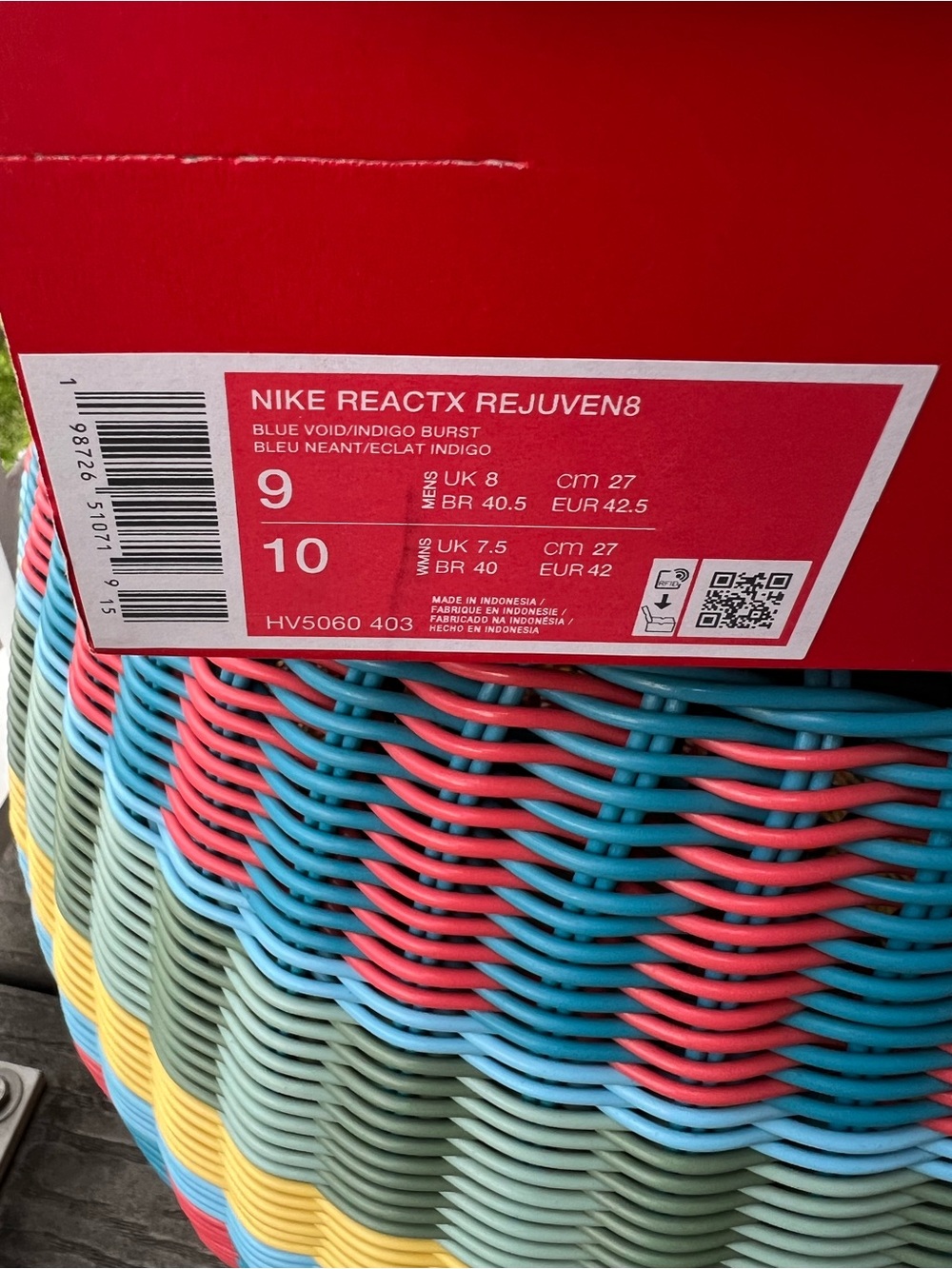 Nike Reactx Rejuven8 Size 9 men’s or Size 10 women’s-Blue Void/Indigo Burst - Picture 6 of 6